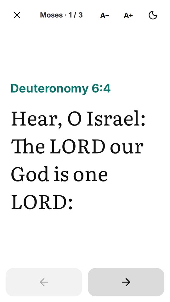 Present mode showing a verse full screen